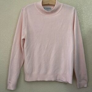 Sag Harbor Petite PL Pink Mock Neck Knit Sweater Long Sleeve Acrylic Top